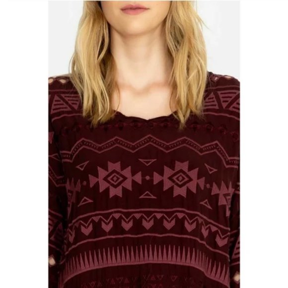 JOHNNY WAS Avery Embroidered Dress Boho Eyelet Aztec - Picture 4 of 10